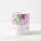 引用文おもしろいママ非デューティ水色フローラ コーヒーマグカップ (中央)