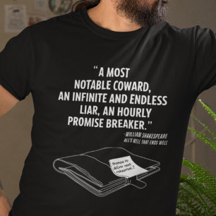 引用文おもしろいミニマモダンリストの臆病者劇場 Tシャツ