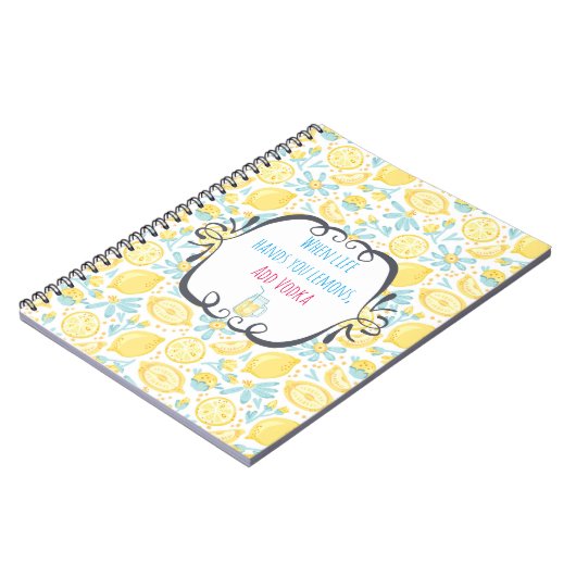 引用文おもしろいライフがレモンを手に、ウォッカを追加 ノートブック (左側)