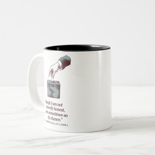 引用文おもしろいレトロヴィンテージエレガント ツートーンマグカップ (正面左)