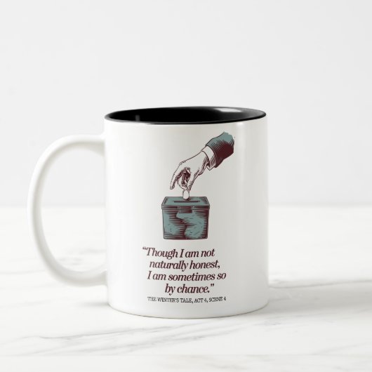 引用文おもしろいレトロヴィンテージエレガント ツートーンマグカップ (左)