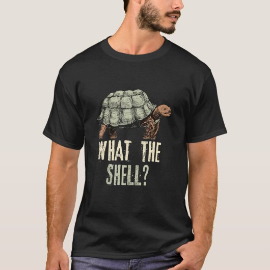 引用文おもしろい亀デザインwhat the shellヴィンテージT Tシャツ (正面)