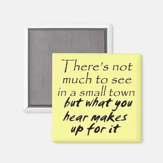 引用文おもしろい冷蔵庫用マグネットスモール・タウン・ジョーク マグネット (正面/裏面)
