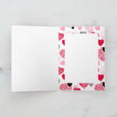 引用文おもしろい夫お気に入りの赤いハートバレンタイン シーズンカード (内部)