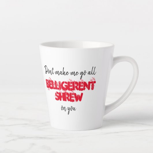 引用文おもしろい白黒と赤い皮肉マグ カフェラテマグ (右)