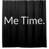 引用文おもしろい白黒モダンMeタイム文字 シャワーカーテン (正面)