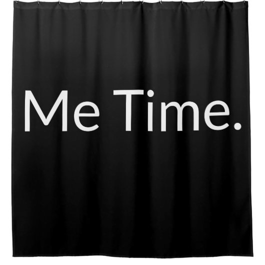 引用文おもしろい白黒モダンMeタイム文字 シャワーカーテン (正面)