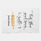 引用文おもしろい白黒 キッチンタオル (横)