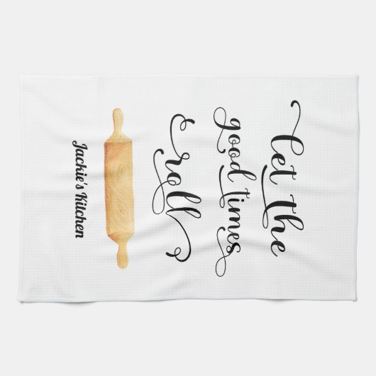 引用文おもしろい白黒 キッチンタオル (横)