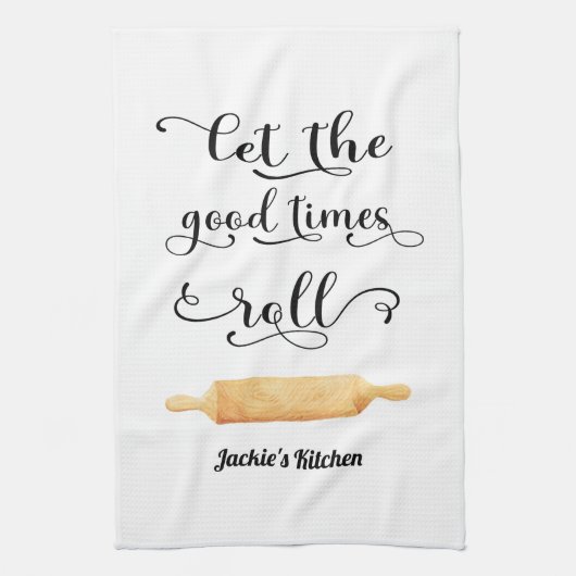 引用文おもしろい白黒 キッチンタオル (縦)