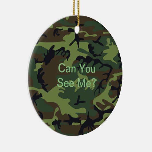 引用文おもしろい軍隊グリーンカモフラージュ セラミックオーナメント (右)
