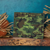 引用文おもしろい軍隊グリーンカモフラージュ フォトプラーク (側面)