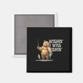 引用文おもしろい魚釣りベアWishin' Iのための釣りだった マグネット (正面/裏面)