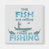 引用文おもしろい魚釣り マグネット (正面)