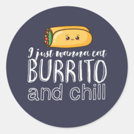 引用文おもしろい・ブリトとメキシコのフードラバー ラウンドシール