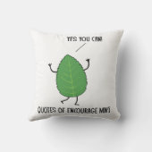 引用文おもしろい,ミントパンの冗談ユーモアを吹き込む クッション (裏面)