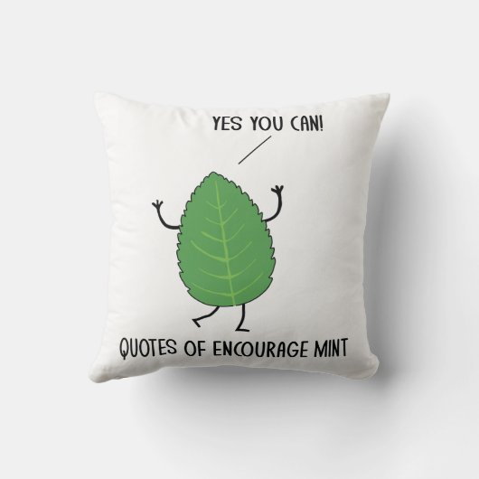 引用文おもしろい，ミントパンの冗談ユーモアを吹き込む クッション (裏面)