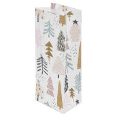 引用文お洒落ウィンターツリーズパターンワイン抱き枕 ワインギフトバッグ (裏面アングル)