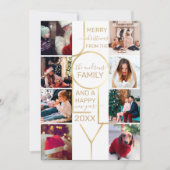 引用文すてき金ゴールドホワイトタイポグラフィフォトクリスマス シーズンカード (正面)