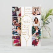 引用文すてき金ゴールドホワイトタイポグラフィフォトクリスマス シーズンカード (スタンド正面)