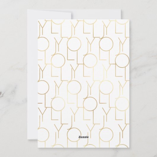 引用文すてき金ゴールドホワイトタイポグラフィフォトクリスマス シーズンカード (裏面)