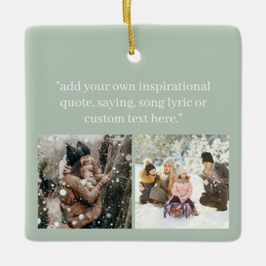 引用文で自分の写真を作成 セラミックオーナメント (正面)