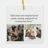 引用文で自分の写真を作成 セラミックオーナメント (正面)