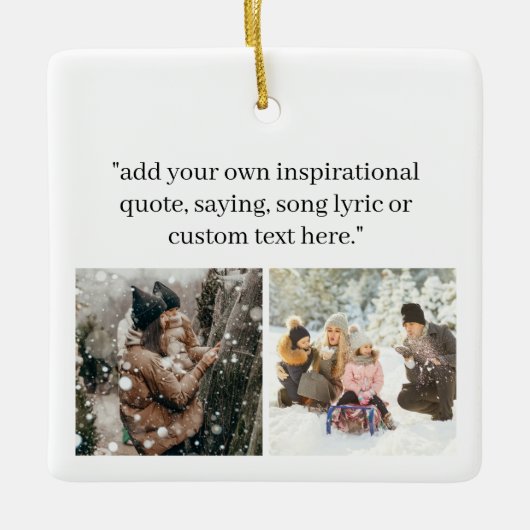 引用文で自分の写真を作成 セラミックオーナメント (正面)