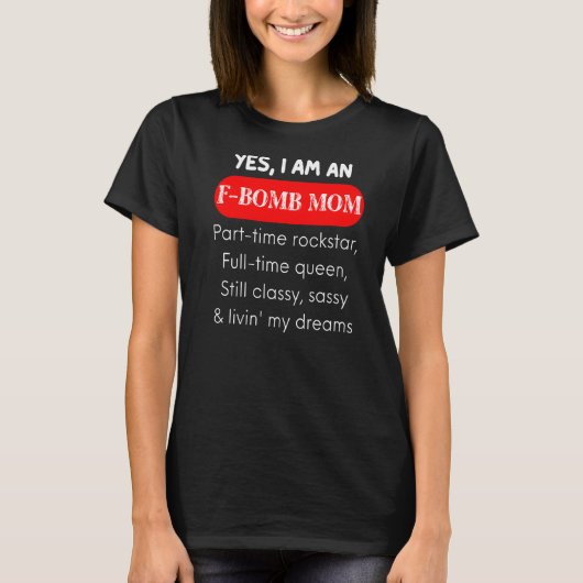 引用文とことわざ爆弾母のための女性W態度 Tシャツ (正面)