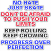 引用文とことわざ-通りスケートボードシール シール (正面)