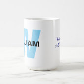 引用文とモダンモノグラムイニシャルと名前 コーヒーマグカップ (中央)