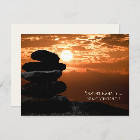 引用文と夕焼けの空 シーズンポストカード (正面/裏面)