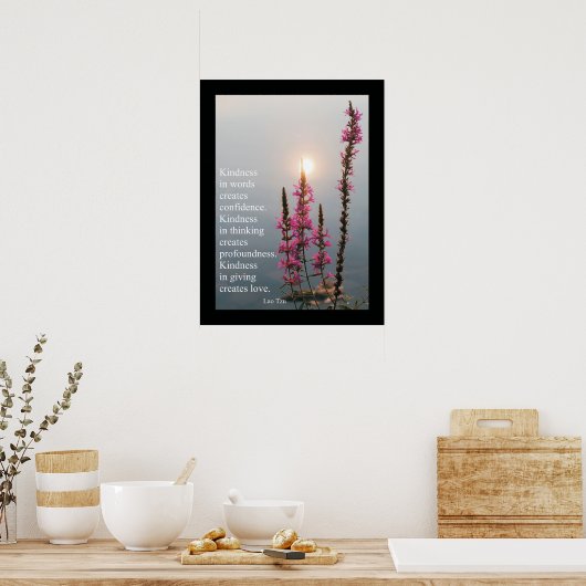 引用文と感動的ことわざラオスTzuポスター ポスター (キッチン)