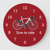 引用文と赤い自転車 ラージ壁時計 (正面)