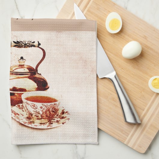 引用文のそして込み合いお茶 キッチンタオル (四つ折り)