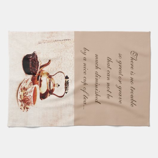 引用文のそして込み合いお茶 キッチンタオル (横)