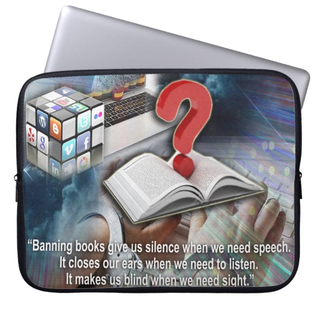 引用文のまわりに書 ラップトップスリーブ (正面)