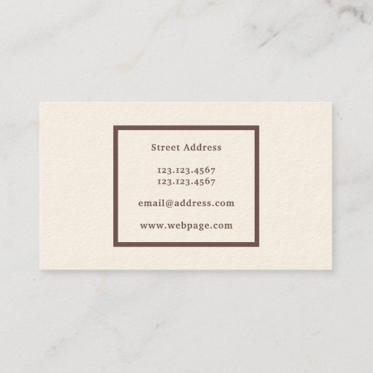 引用文のエレガントでシックなスタイルのプロフェッショナル 名刺 (裏面)