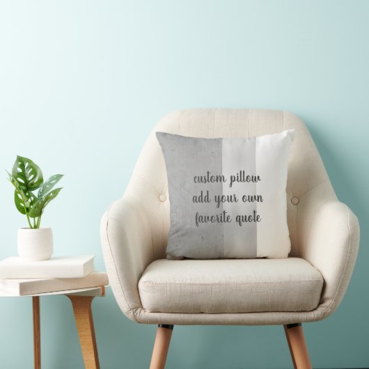 引用文のカスタムグレーと白の装飾用クッション クッション (椅子)
