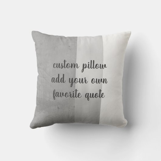 引用文のカスタムグレーと白の装飾用クッション クッション (裏面)