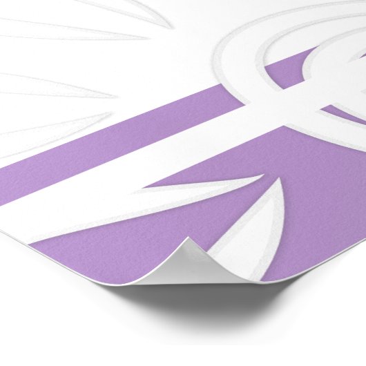 引用文のカスタム追加ストライプと花パープル ポスター (角)