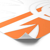 引用文のカスタム追加ストライプ花オレンジの皮 ポスター (角)