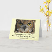 引用文のカード-フクロウの目 カード (黄色い花)