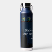 引用文のコラージュ違うをユニーク使ったフクロウ ウォーターボトル (正面)