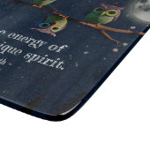 引用文のコラージュ違うをユニーク使ったフクロウ カッティングボード (角)