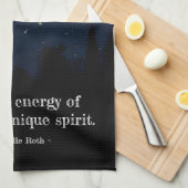 引用文のコラージュ違うをユニーク使ったフクロウ キッチンタオル (四つ折り)