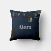 引用文のコラージュ違うをユニーク使ったフクロウ クッション (裏面)