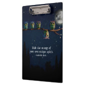 引用文のコラージュ違うをユニーク使ったフクロウ クリップボード (左)