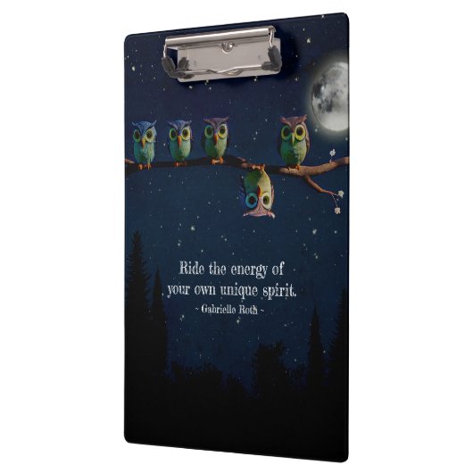 引用文のコラージュ違うをユニーク使ったフクロウ クリップボード (左)