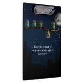 引用文のコラージュ違うをユニーク使ったフクロウ クリップボード (右)